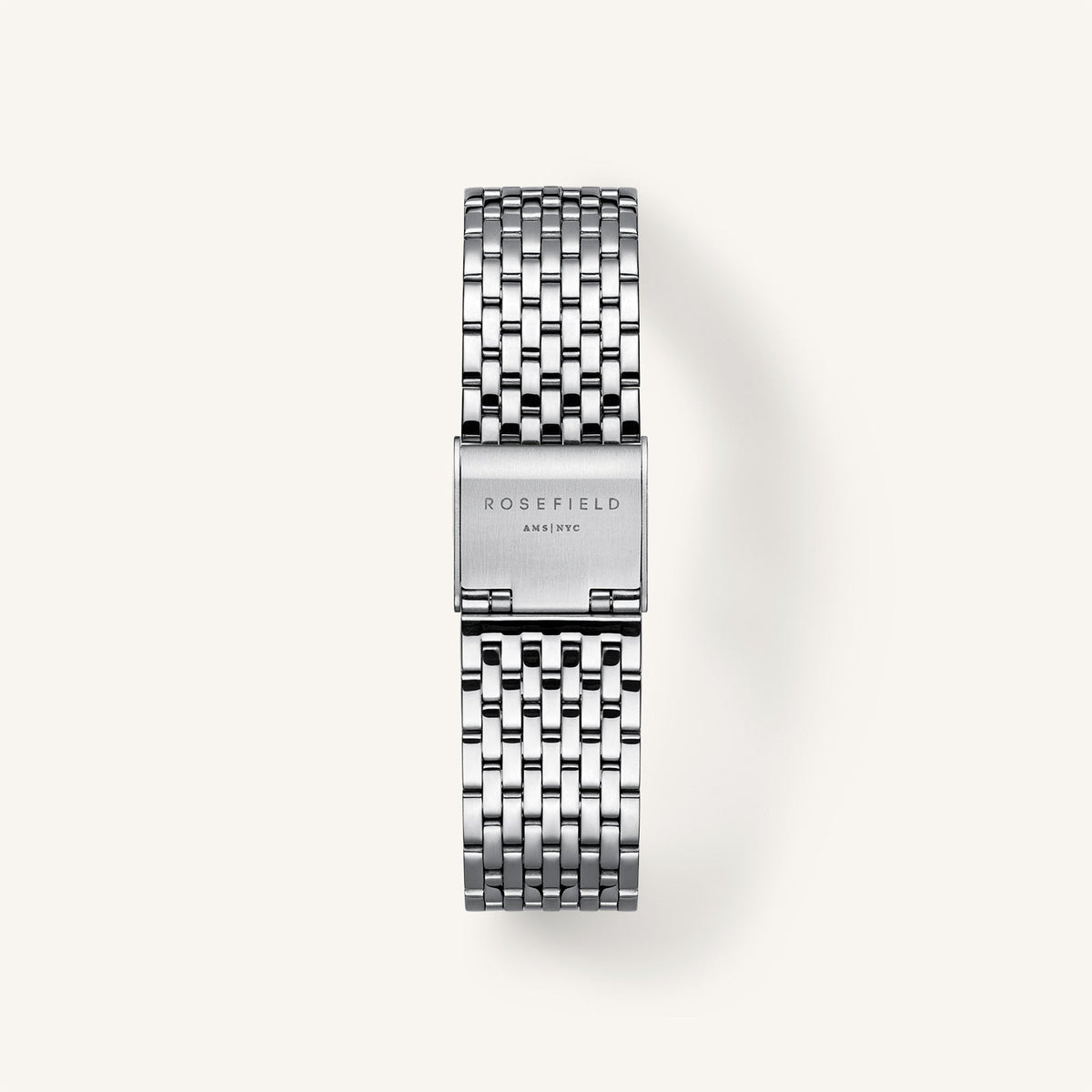 Silver-tone bracelet with clasp, back view
