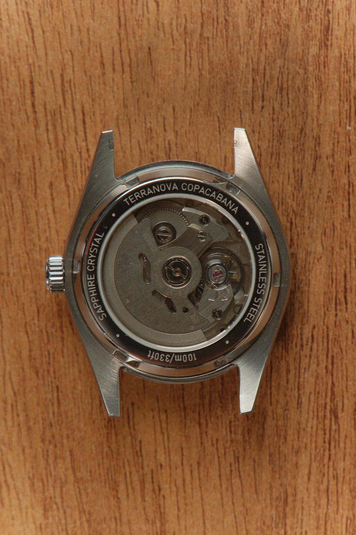Display case back showing the automatic rotor