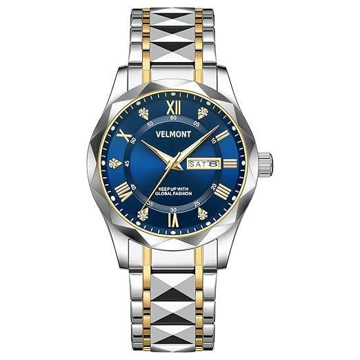 Two tone watch with blue dial