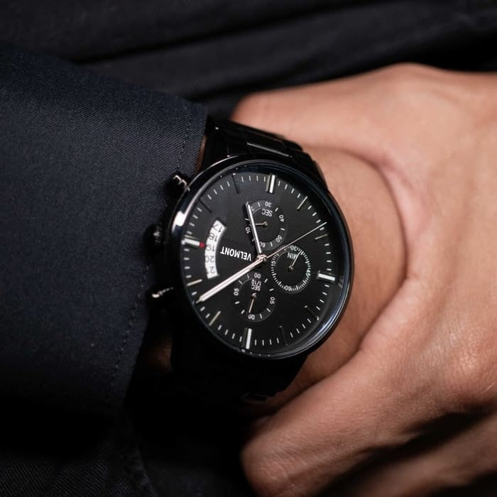Black watch on the wrist