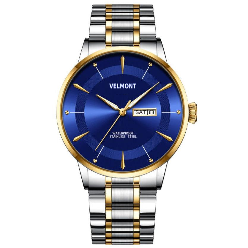 Two tone watch with blue dial