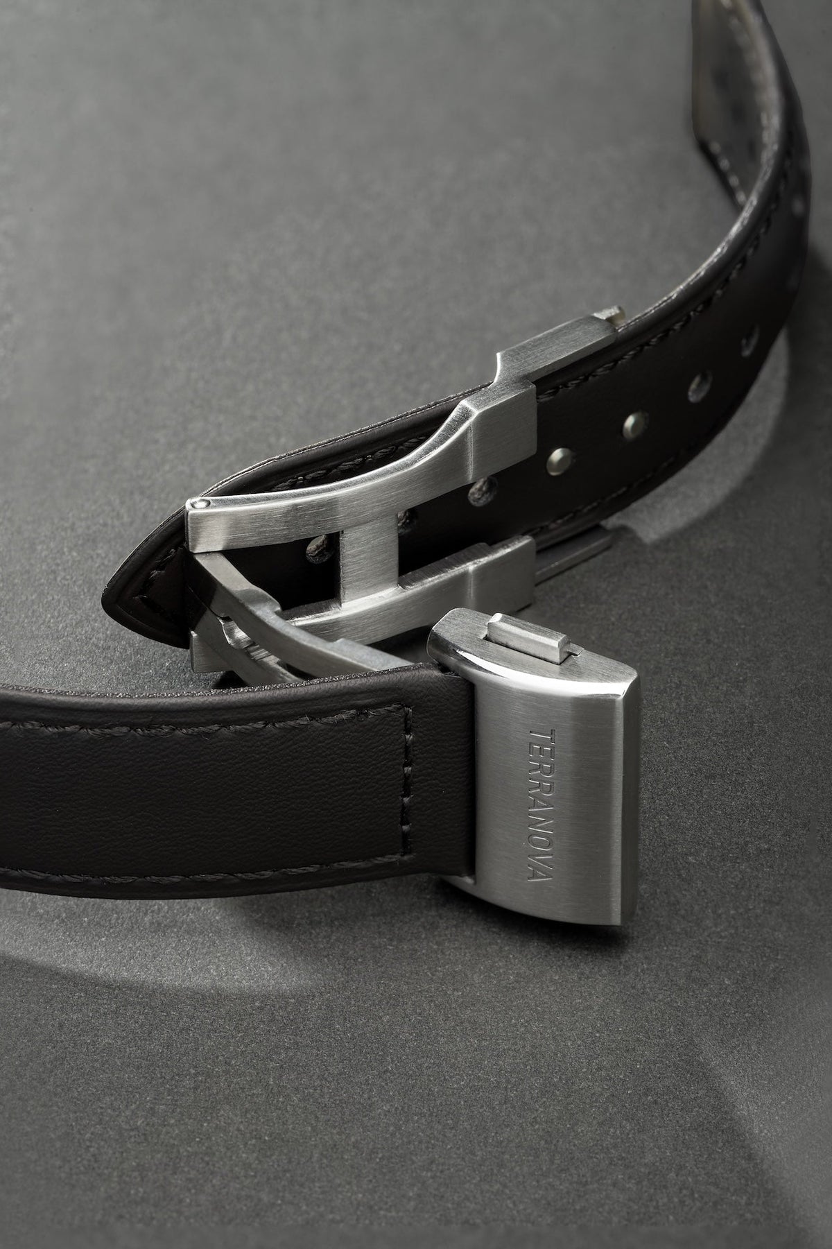 Black strap with folding buckle
