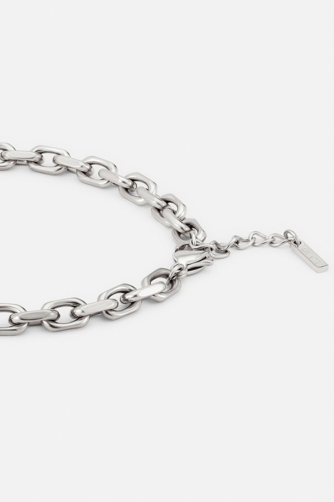 Silver-tone 5 mm anchor chain bracelet, view 3 of 3