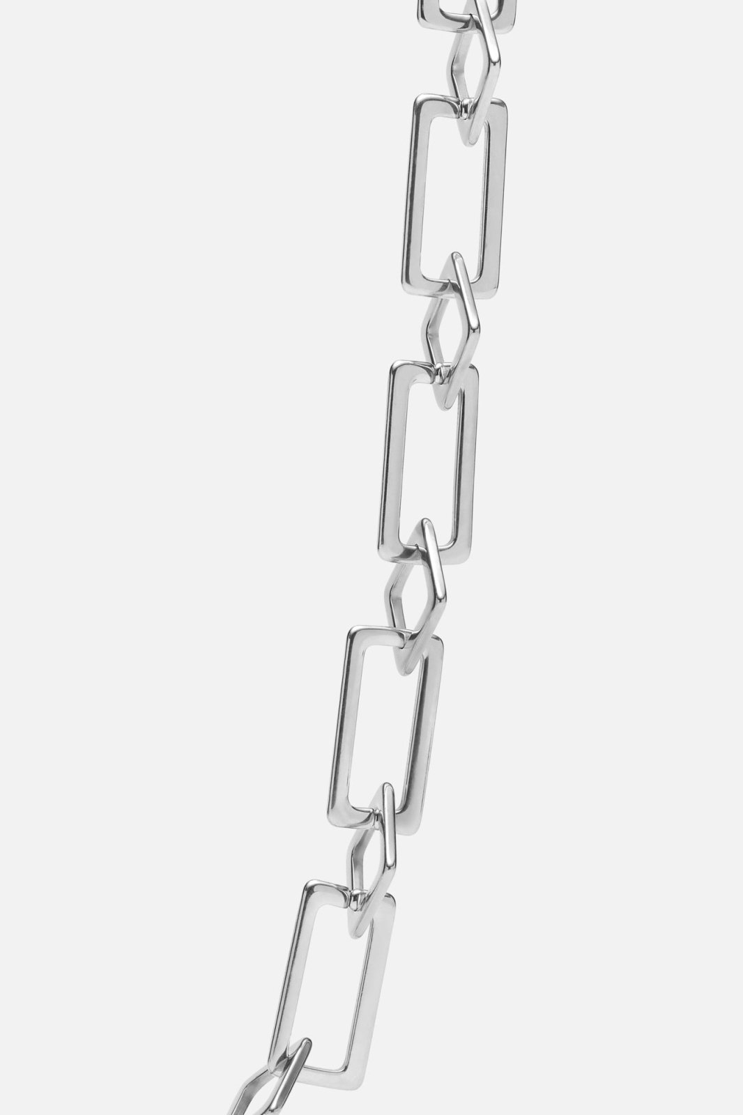 Silver-tone chunky rectangular link necklace, view 5 of 5