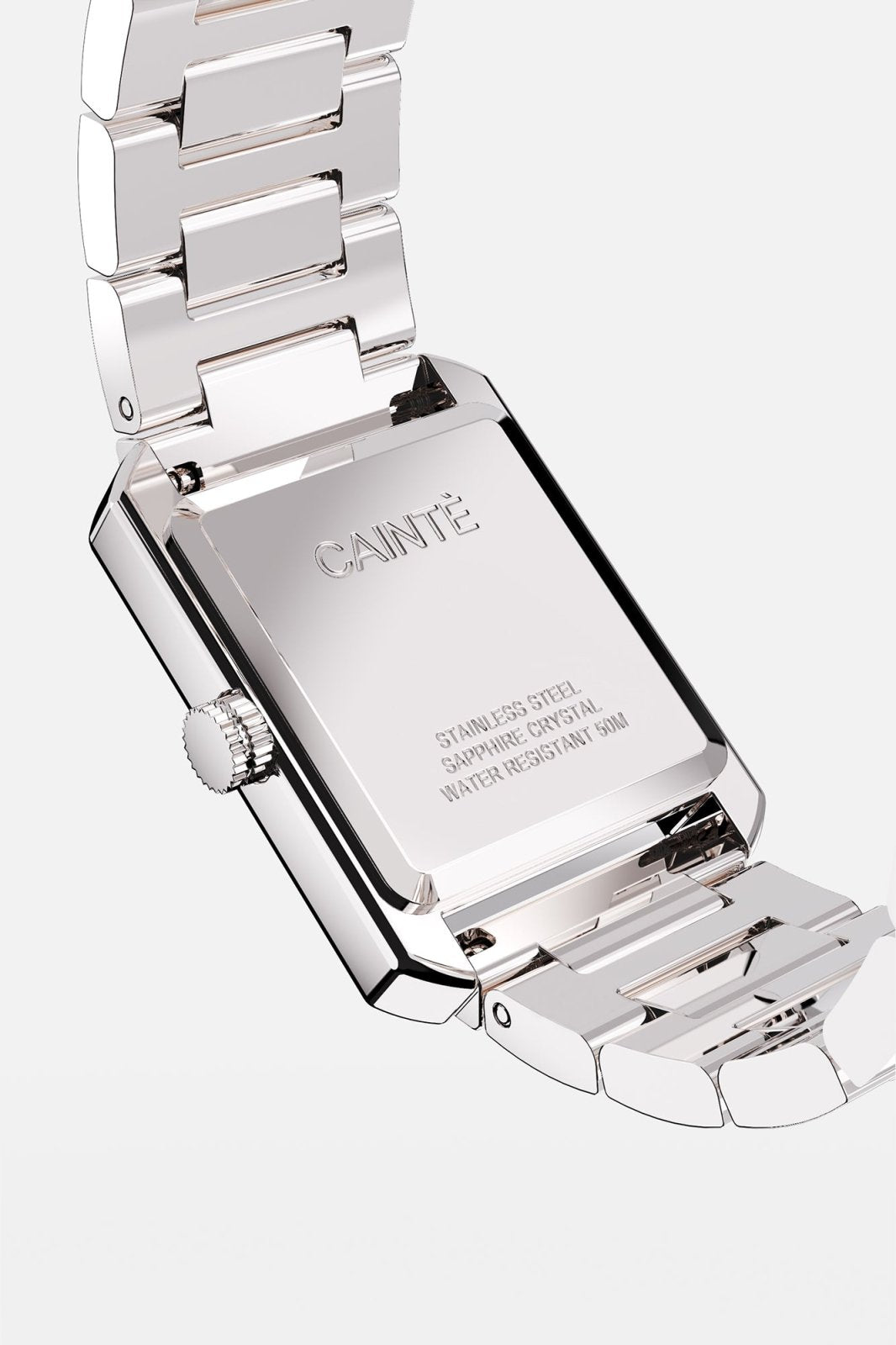 Case back of the rectangular watch