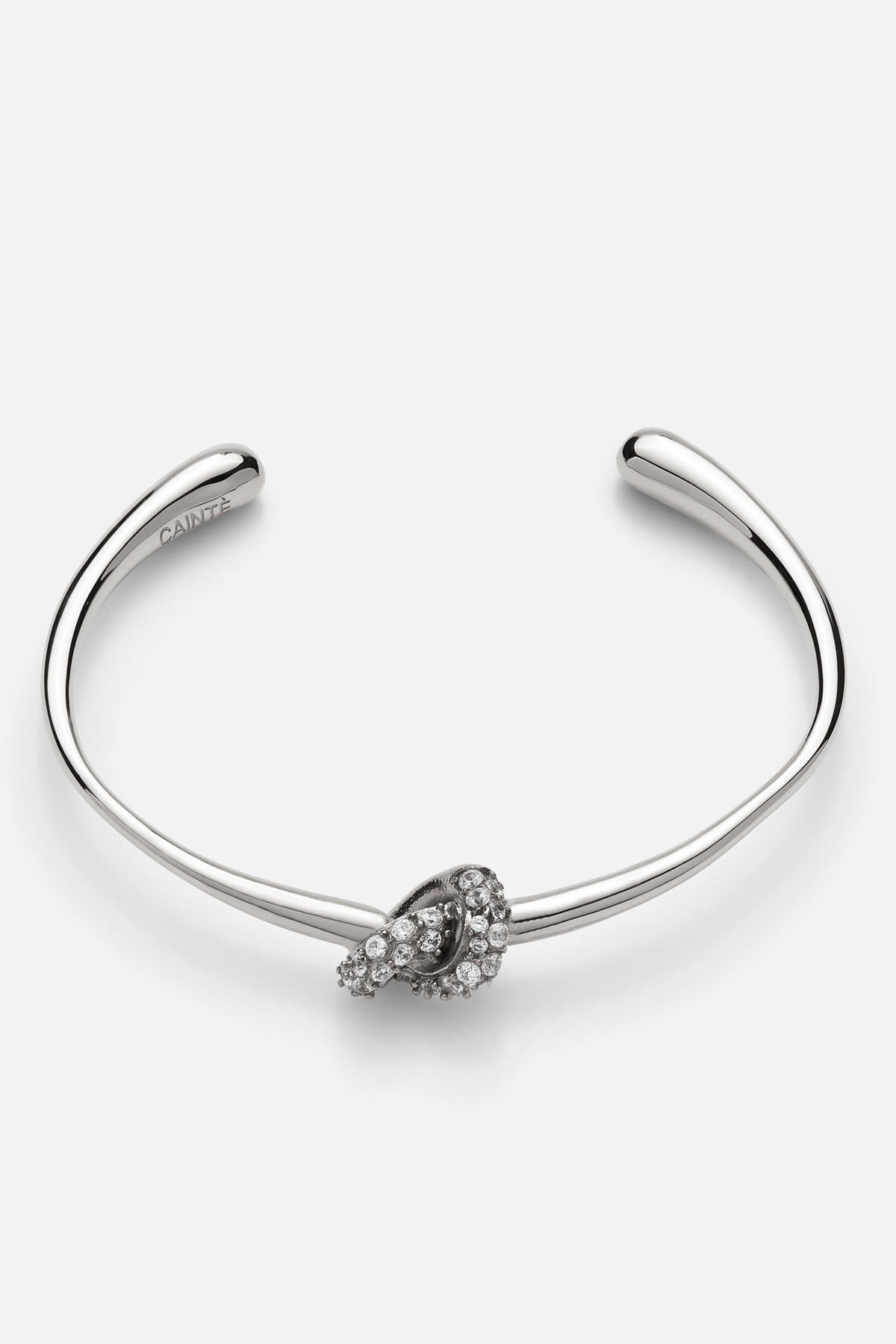 Silver-tone knot cuff bracelet, view 5 of 6