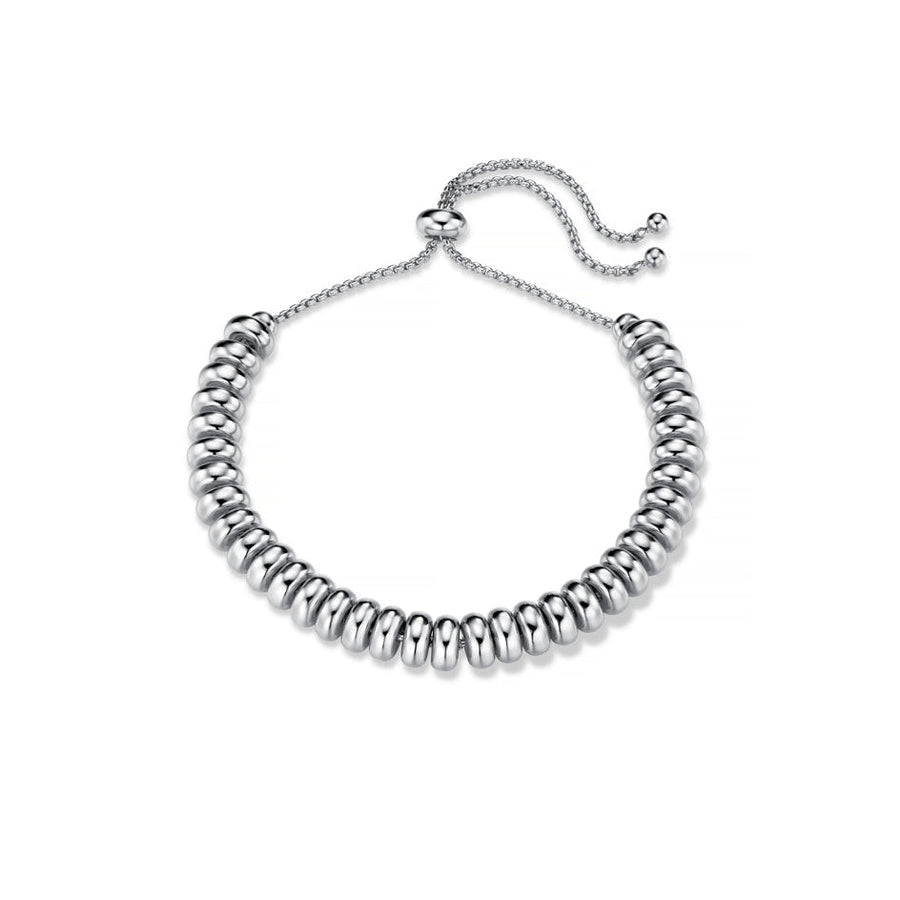 Silver-tone nugget bead slider bracelet
