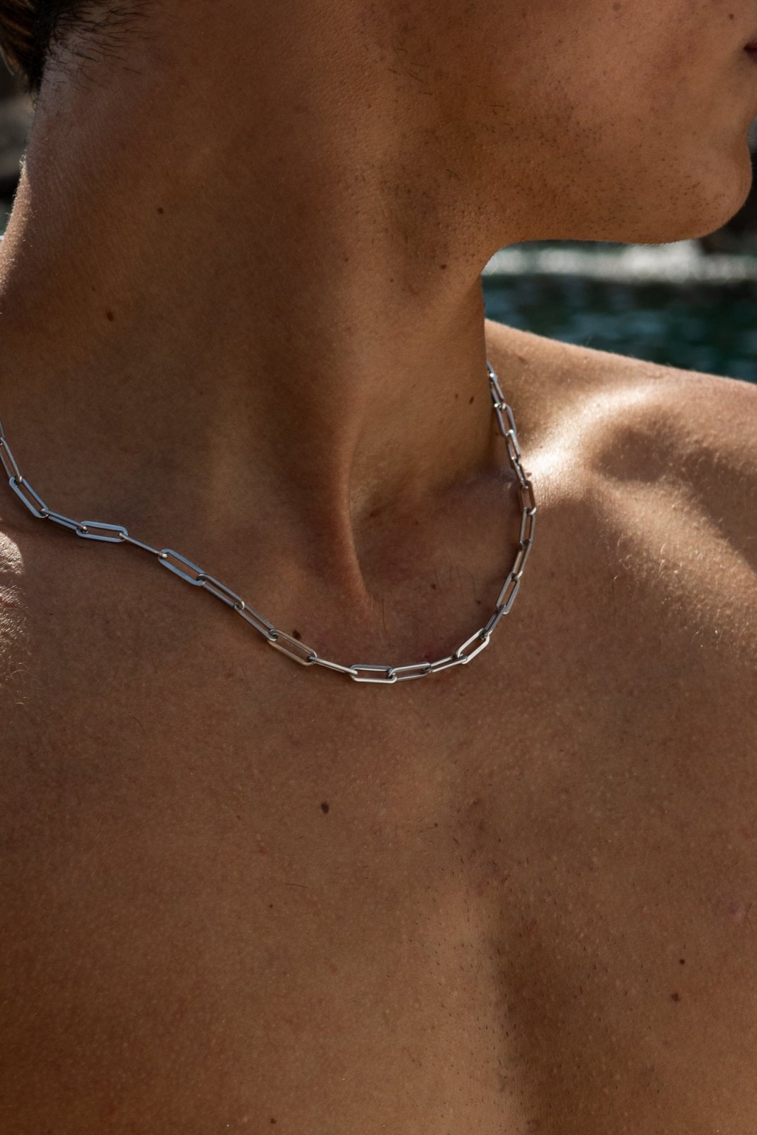 Silver-tone paperclip chain necklace, view 5 of 6