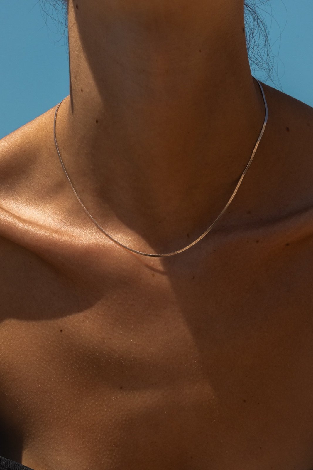 Silver-tone 2 mm herringbone chain necklace, view 8 of 8