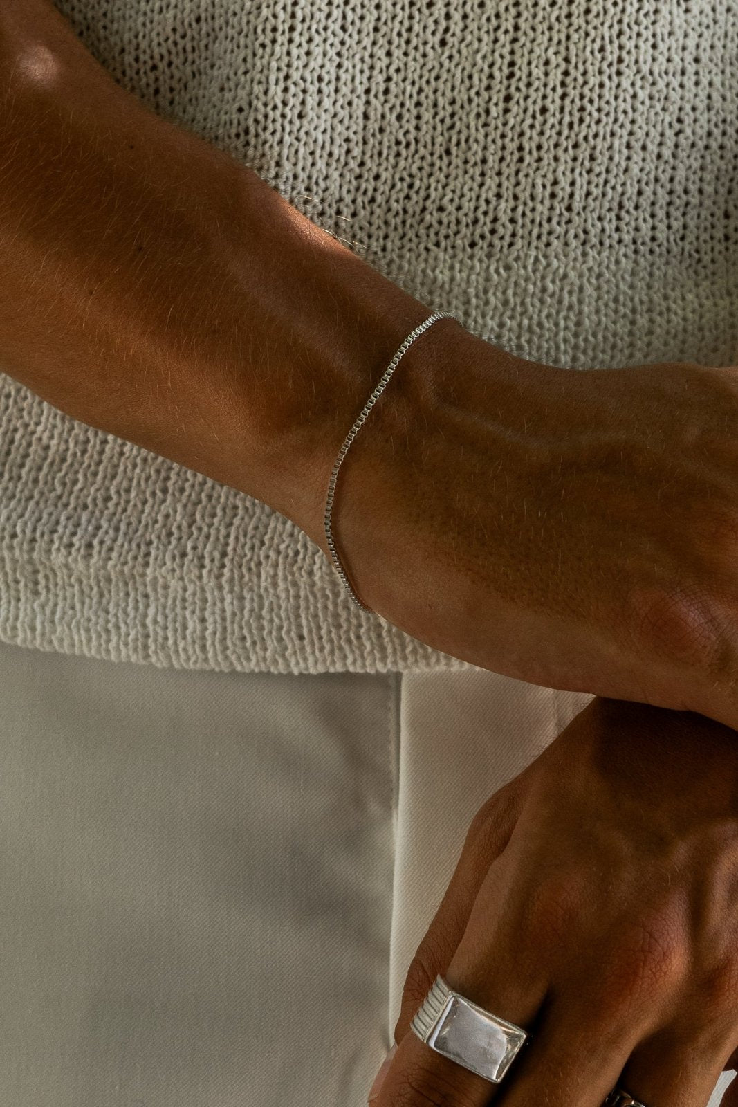 Silver-tone box chain bracelet, view 4 of 4