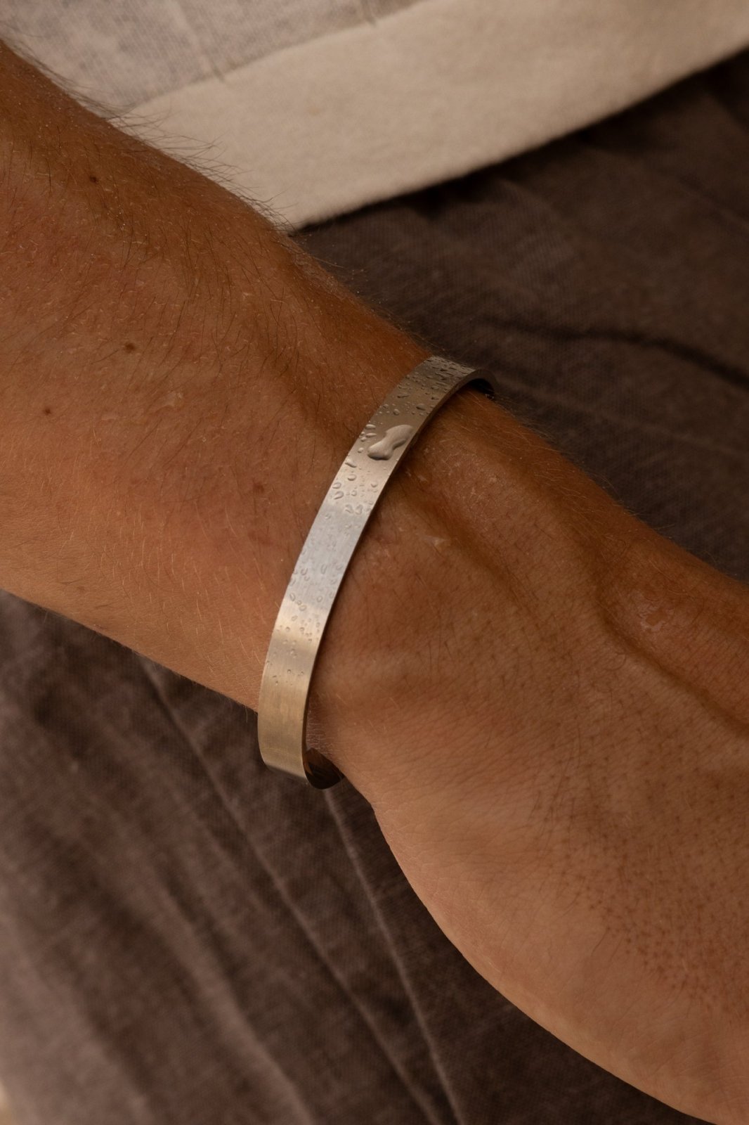 Silver-tone matte cuff bracelet, view 4 of 6