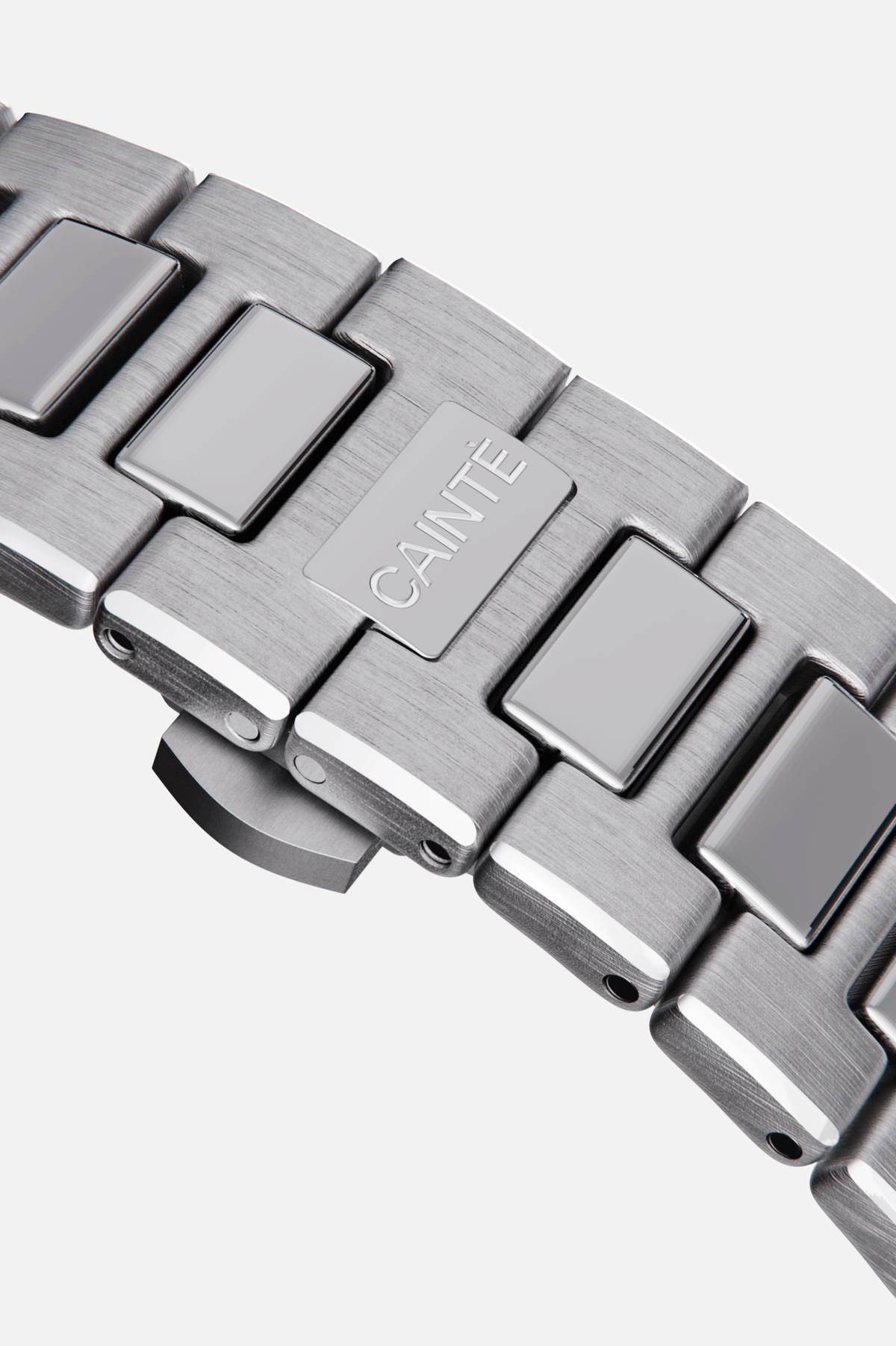 Brushed and polished bracelet links with folding clasp
