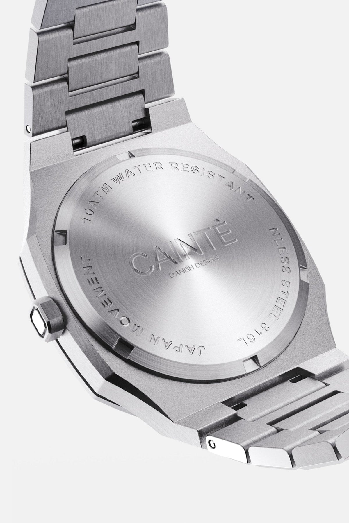 Solid case back of the octagonal watch