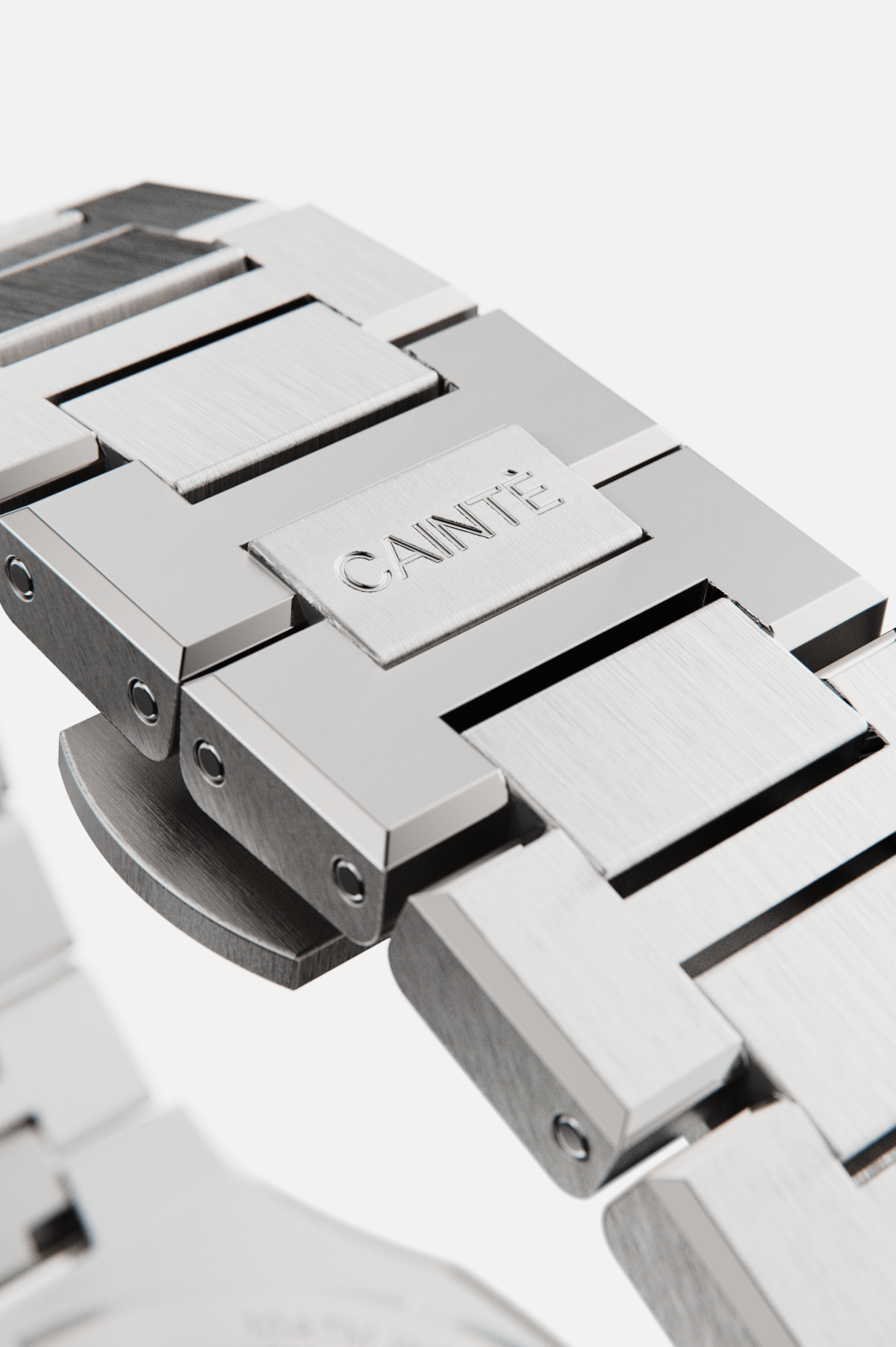Folding clasp and brushed links of the bracelet
