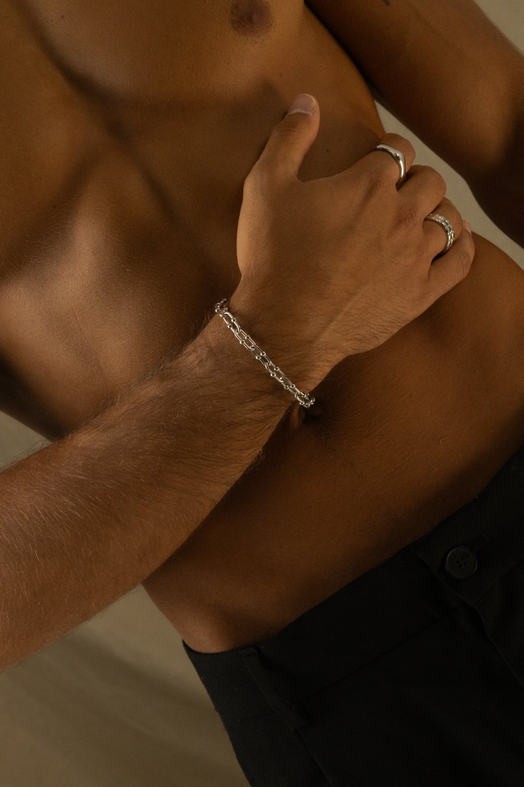 Silver-tone 7 mm chain bracelet, view 2 of 5
