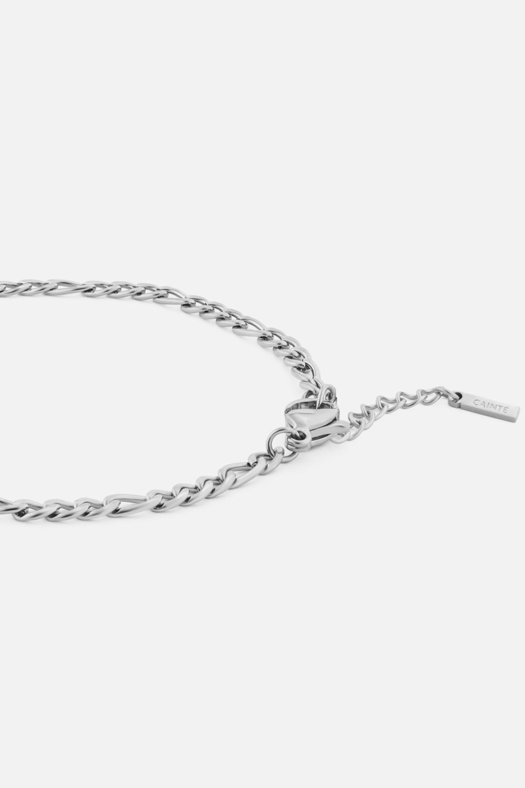 Silver-tone 3 mm figaro chain bracelet, view 3 of 4