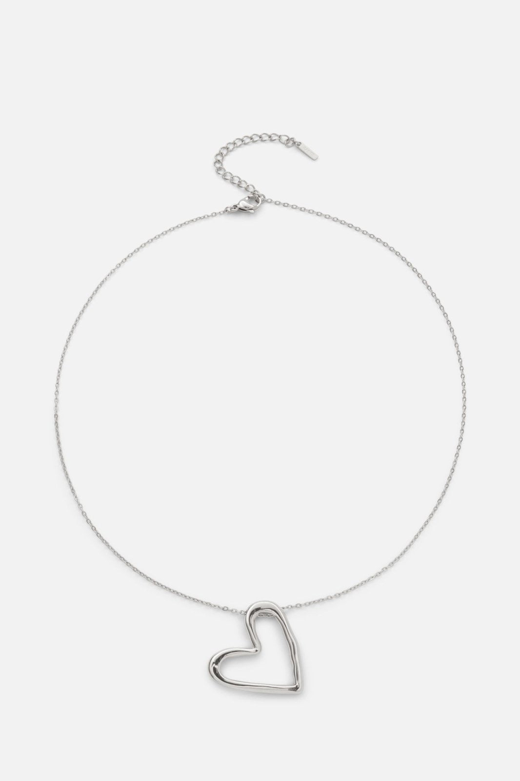 Silver-tone open heart necklace, view 3 of 7