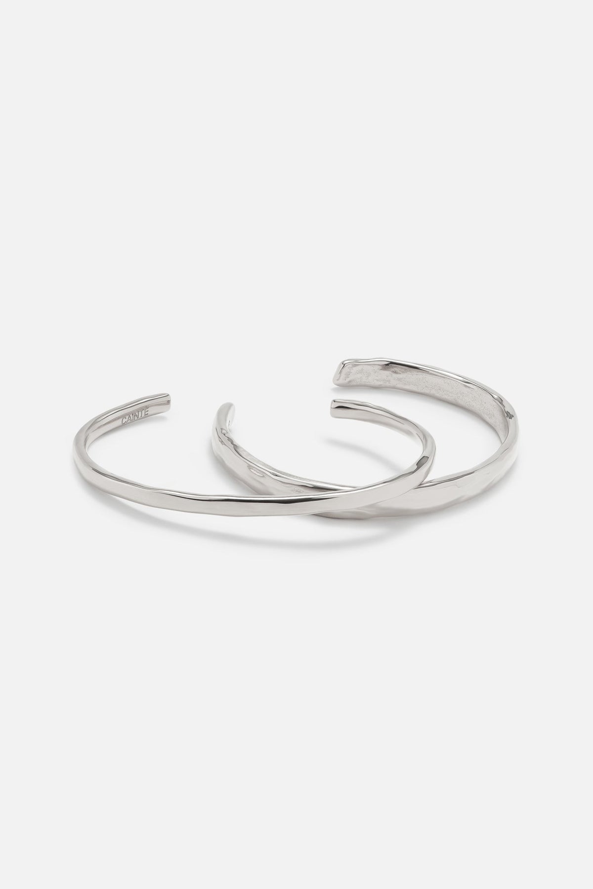 Silver-tone double band cuff bracelet, view 5 of 9