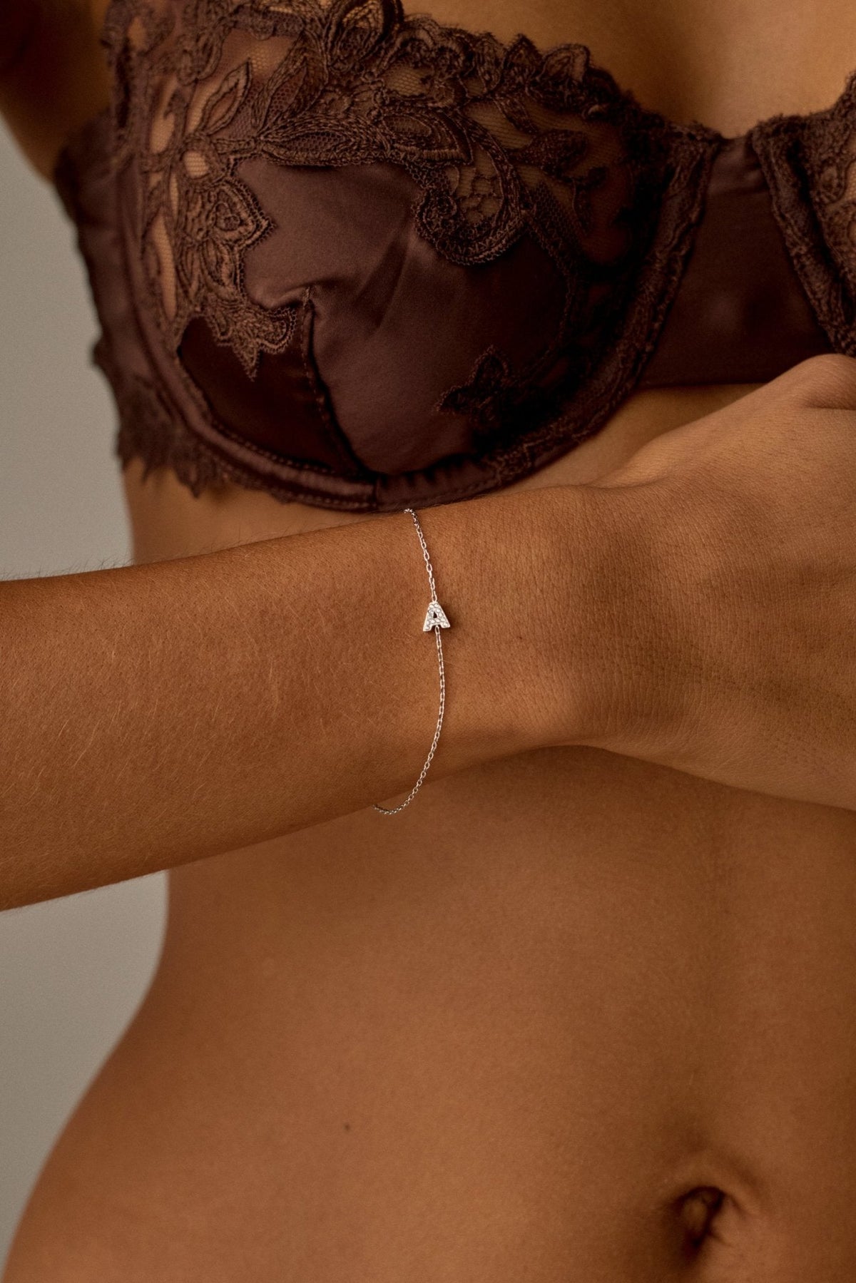 Silver-tone initial bracelet, view 2 of 9