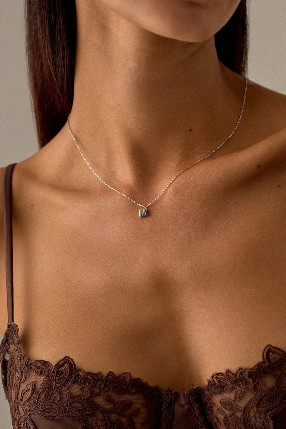 Silver-tone initial necklace, view 14 of 37