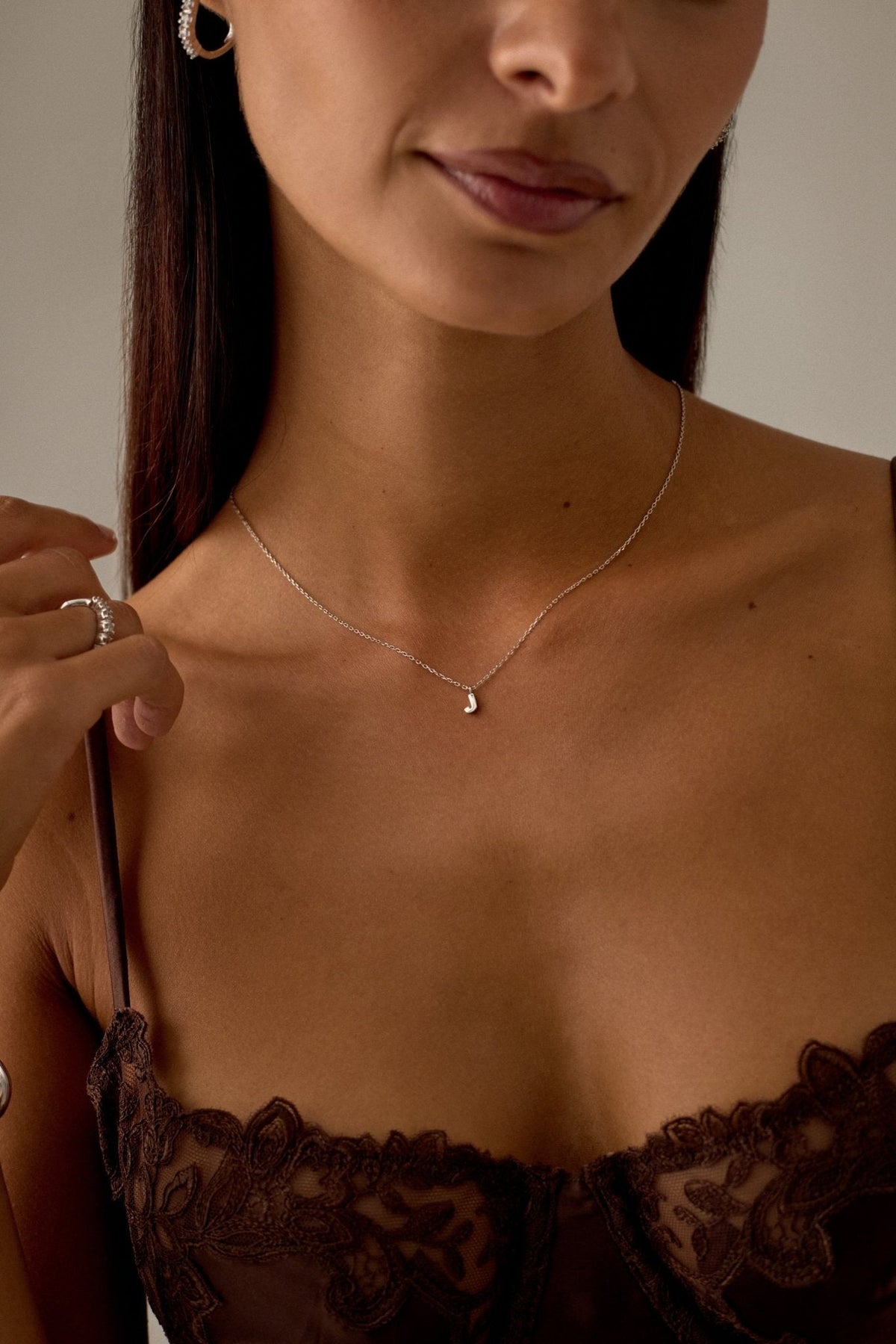 Silver-tone initial necklace, view 18 of 37