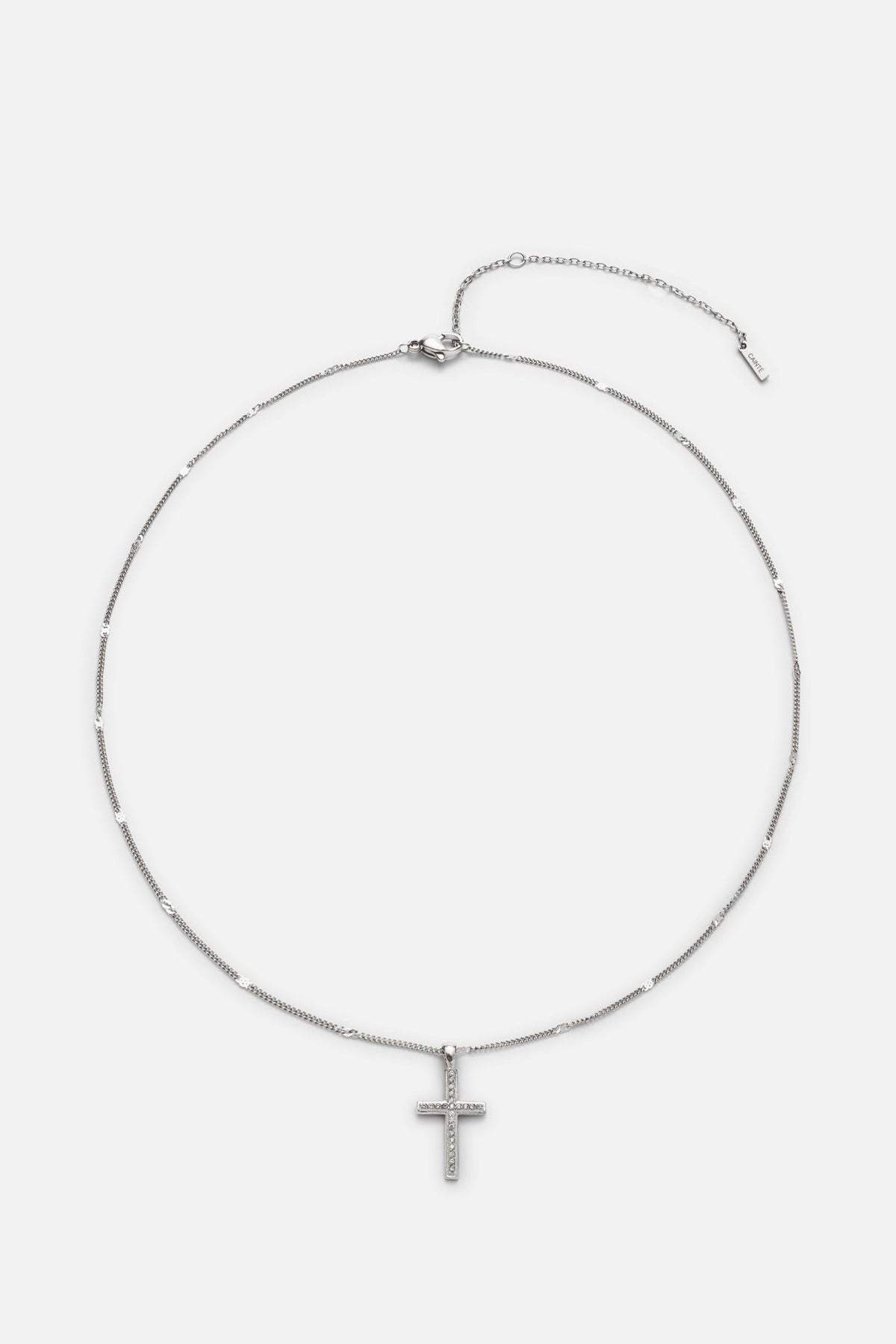 Silver-tone slim cross necklace, view 3 of 8