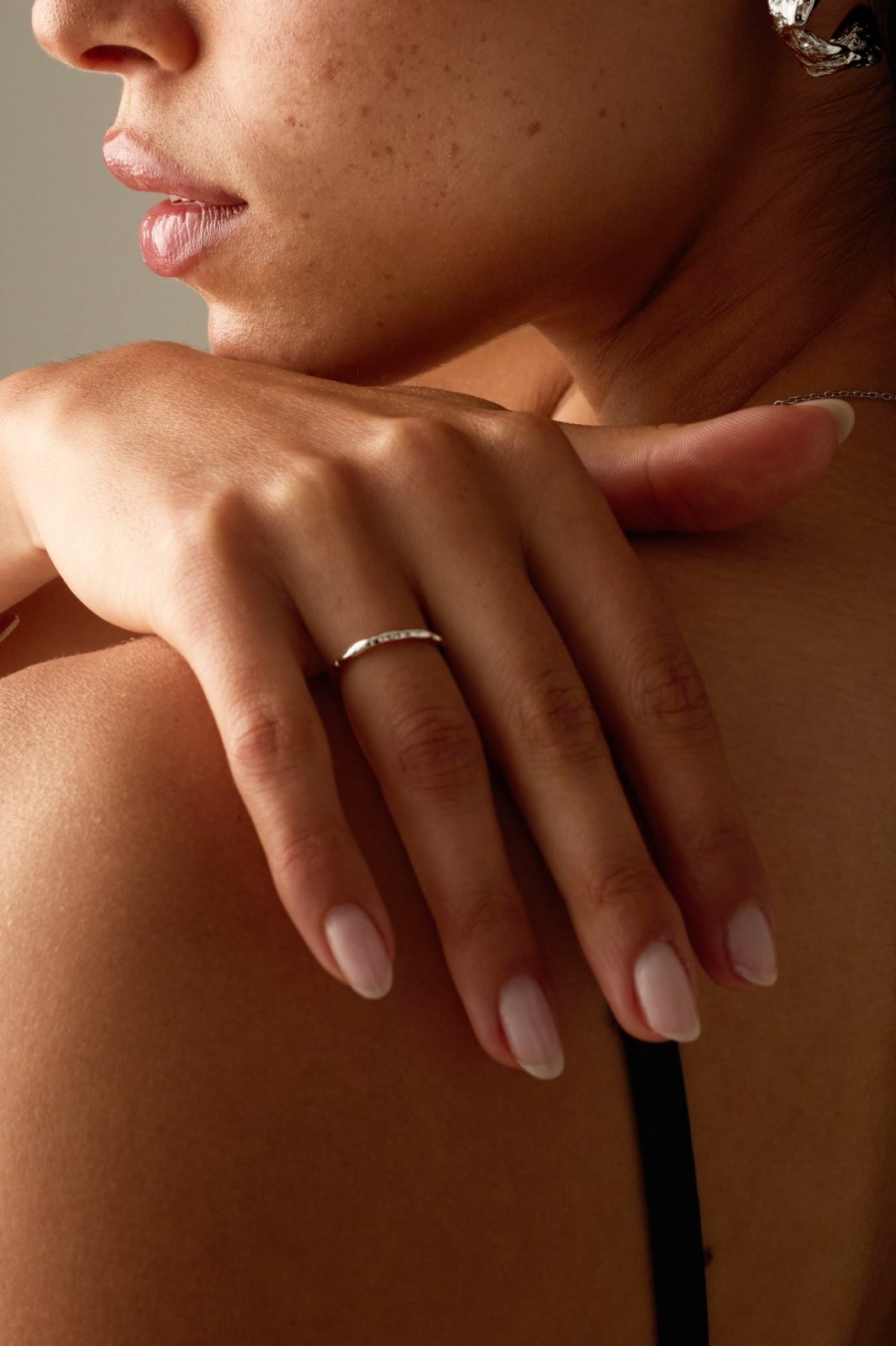 Silver-tone thin band ring, view 6 of 6