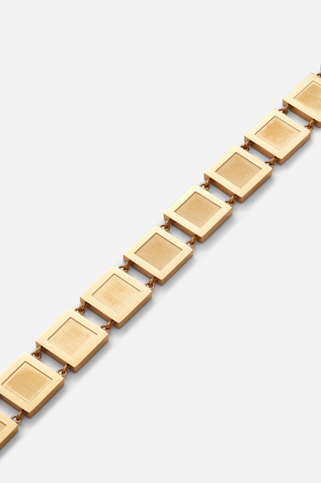 Gold-tone square plate link bracelet, view 3 of 5