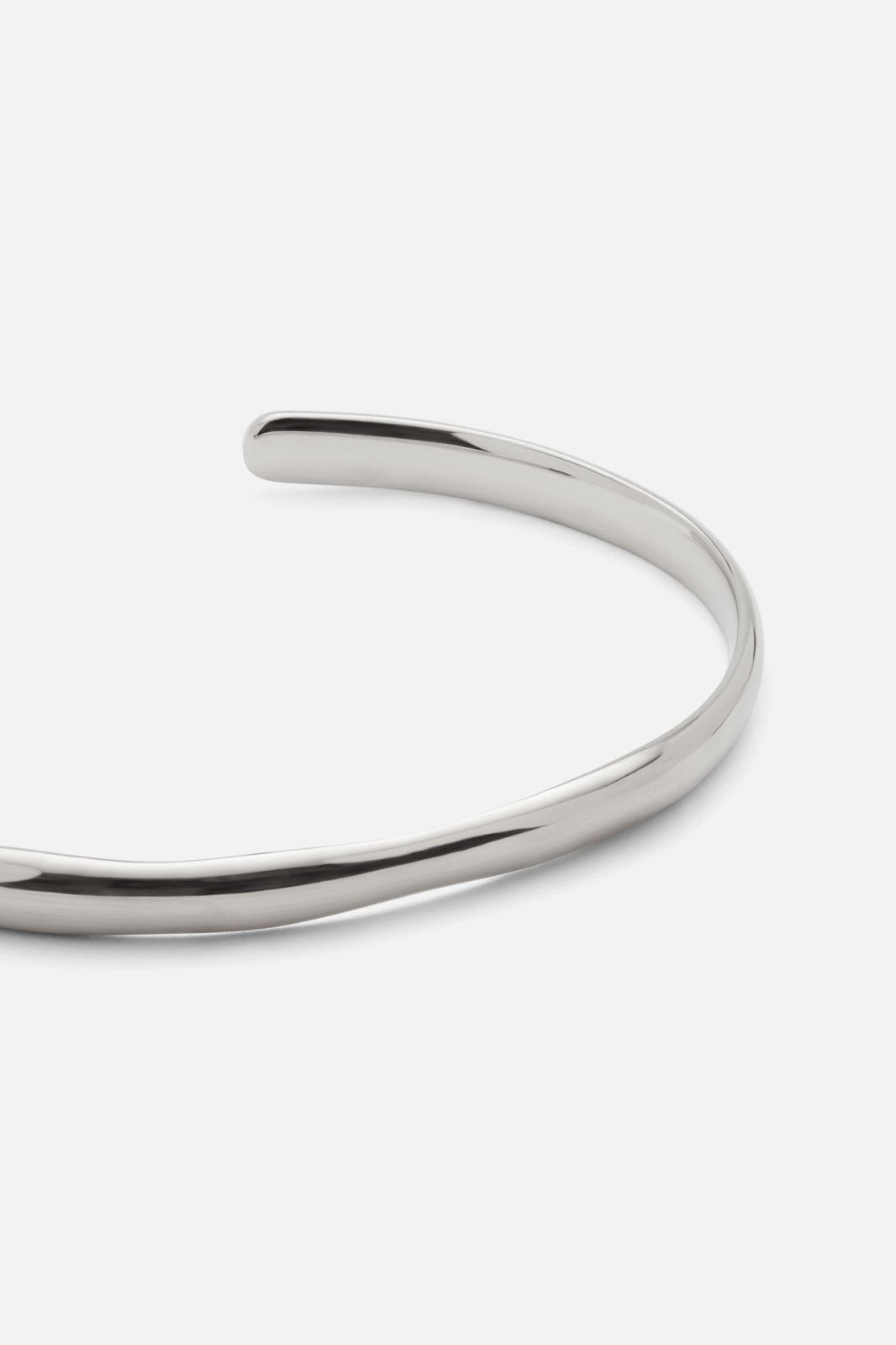 Silver-tone slim open bangle, view 5 of 6