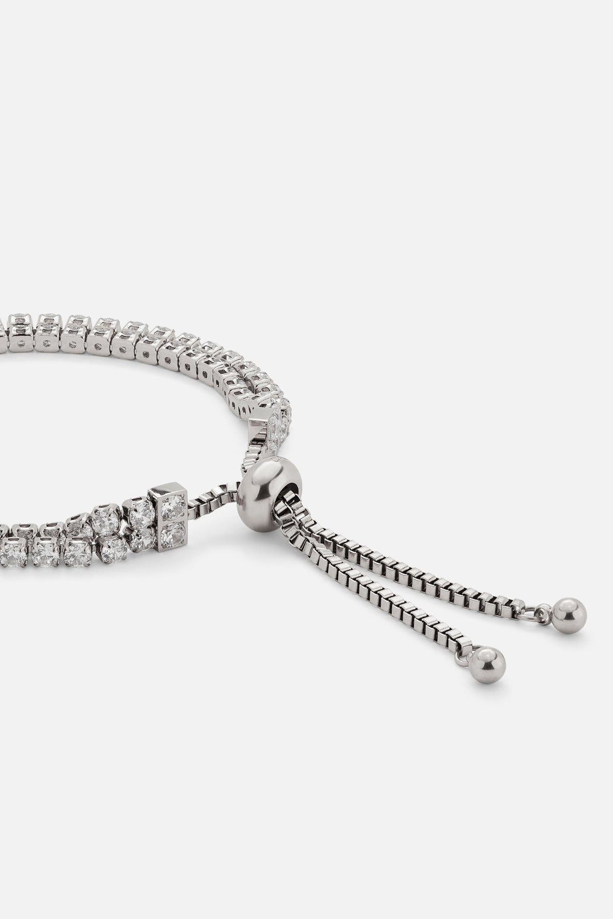 Silver-tone sparkling mesh slider bracelet, view 5 of 9