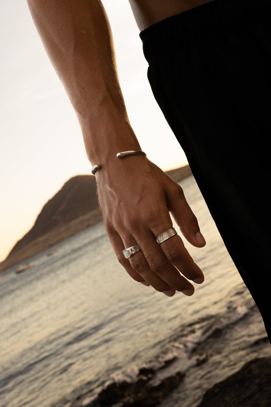 Silver-tone narrow polished cuff, view 4 of 8