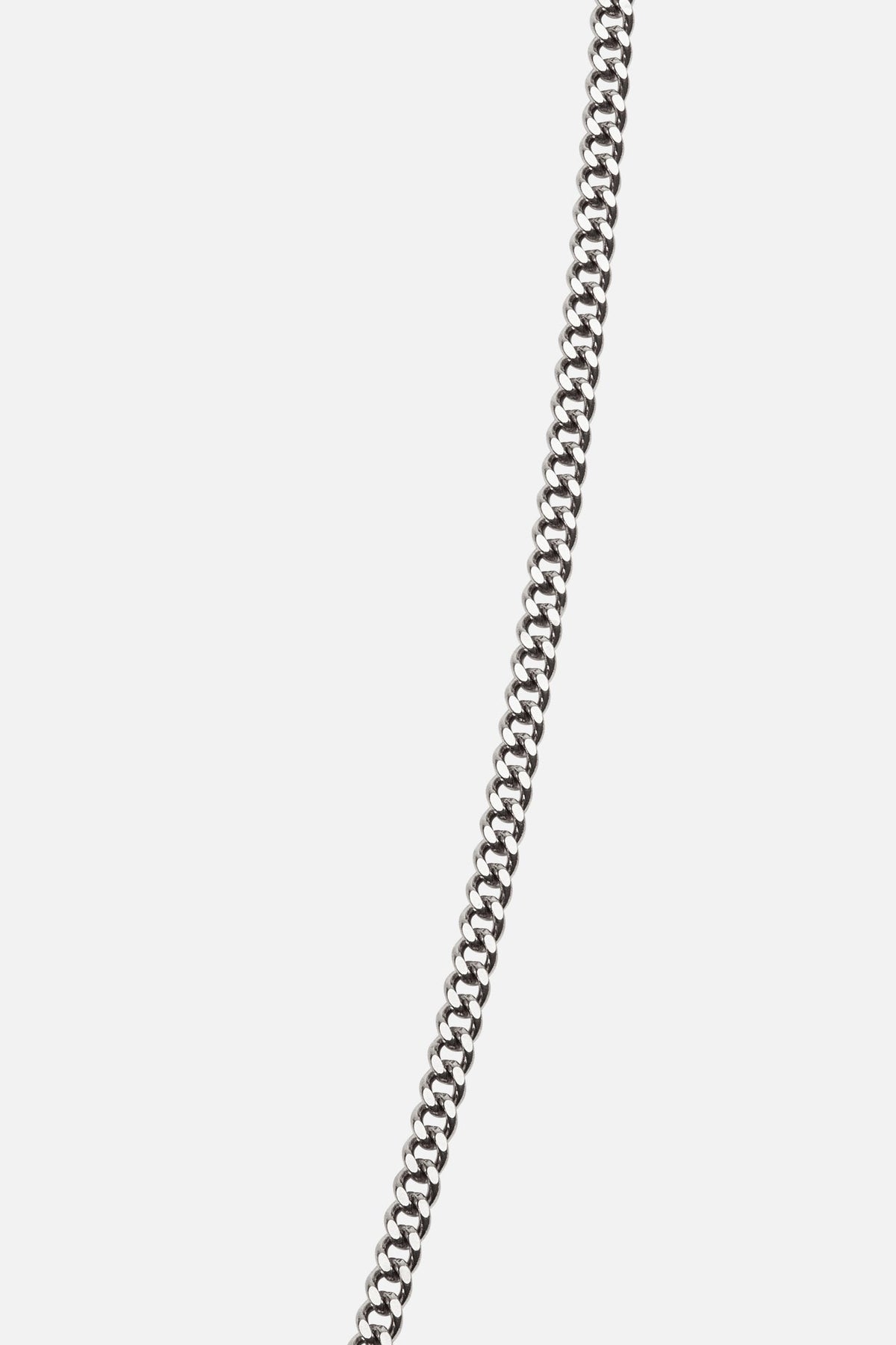 Silver-tone necklace with a small white inlay tag, view 3 of 7