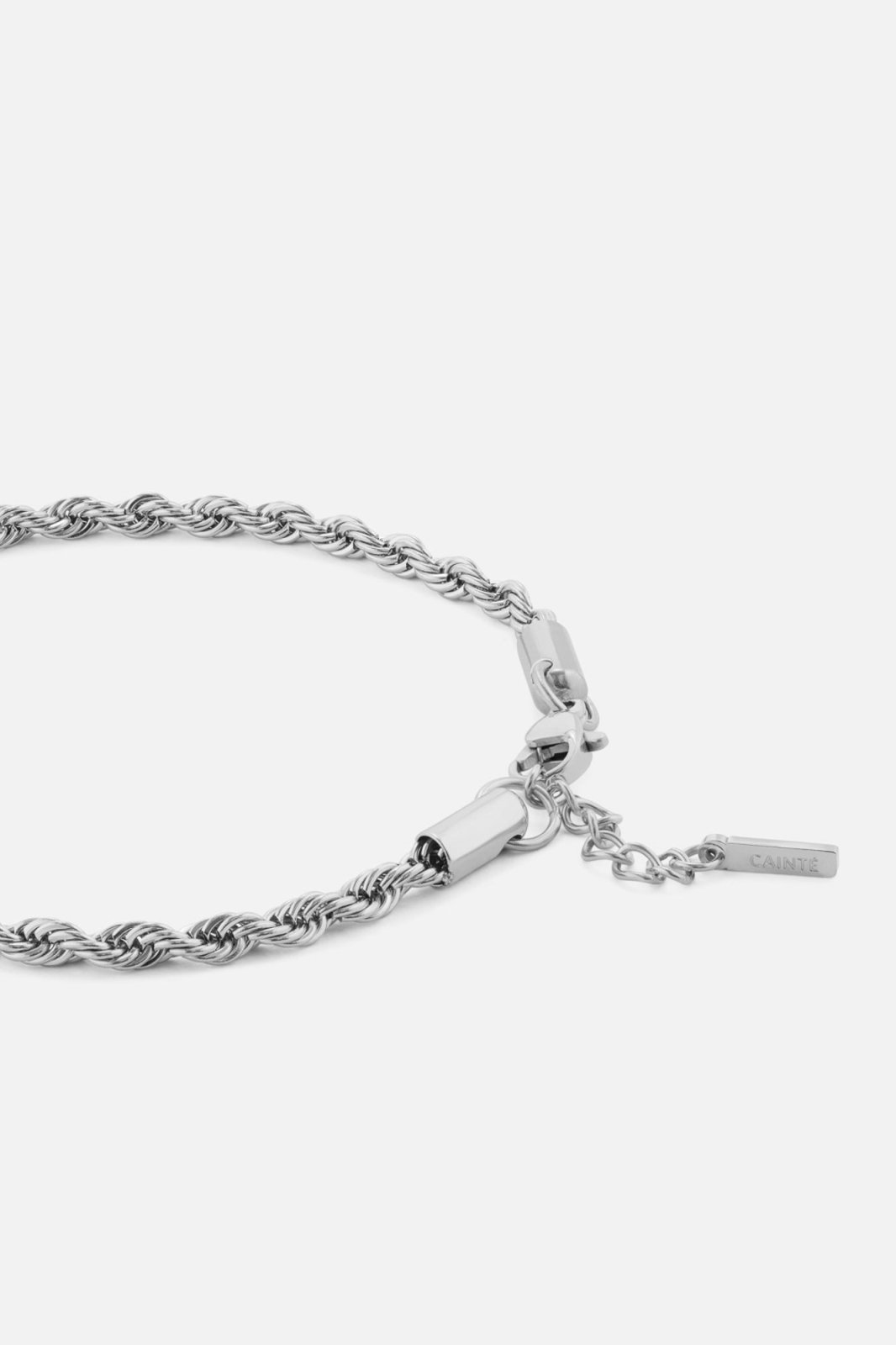 Silver-tone 3 mm rope chain bracelet, view 3 of 4