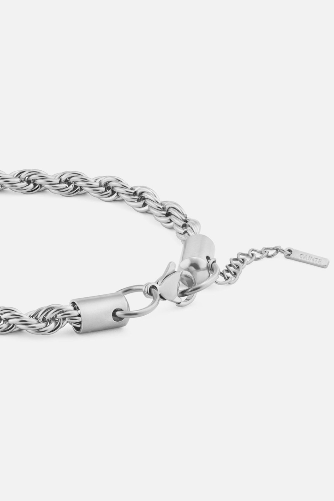 Silver-tone 5 mm rope chain bracelet, view 3 of 4