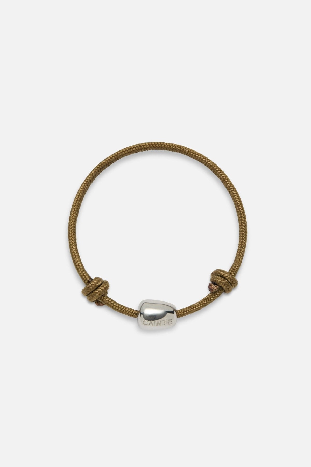 Brown cord bracelet with a white bead, view 3 of 6