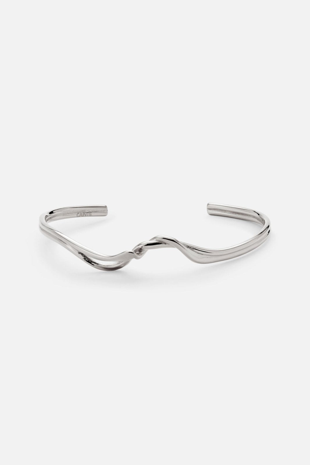 Silver-tone crossover twisted cuff, view 3 of 6