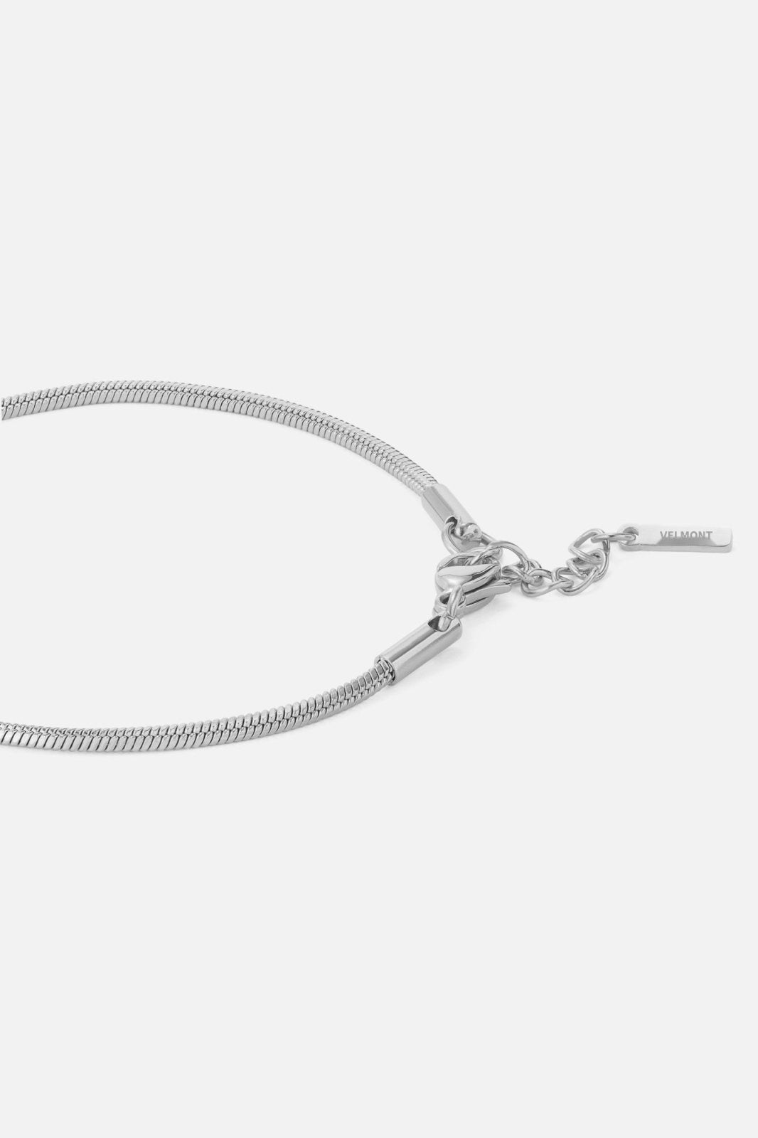 Silver-tone fine square snake chain bracelet, view 3 of 4