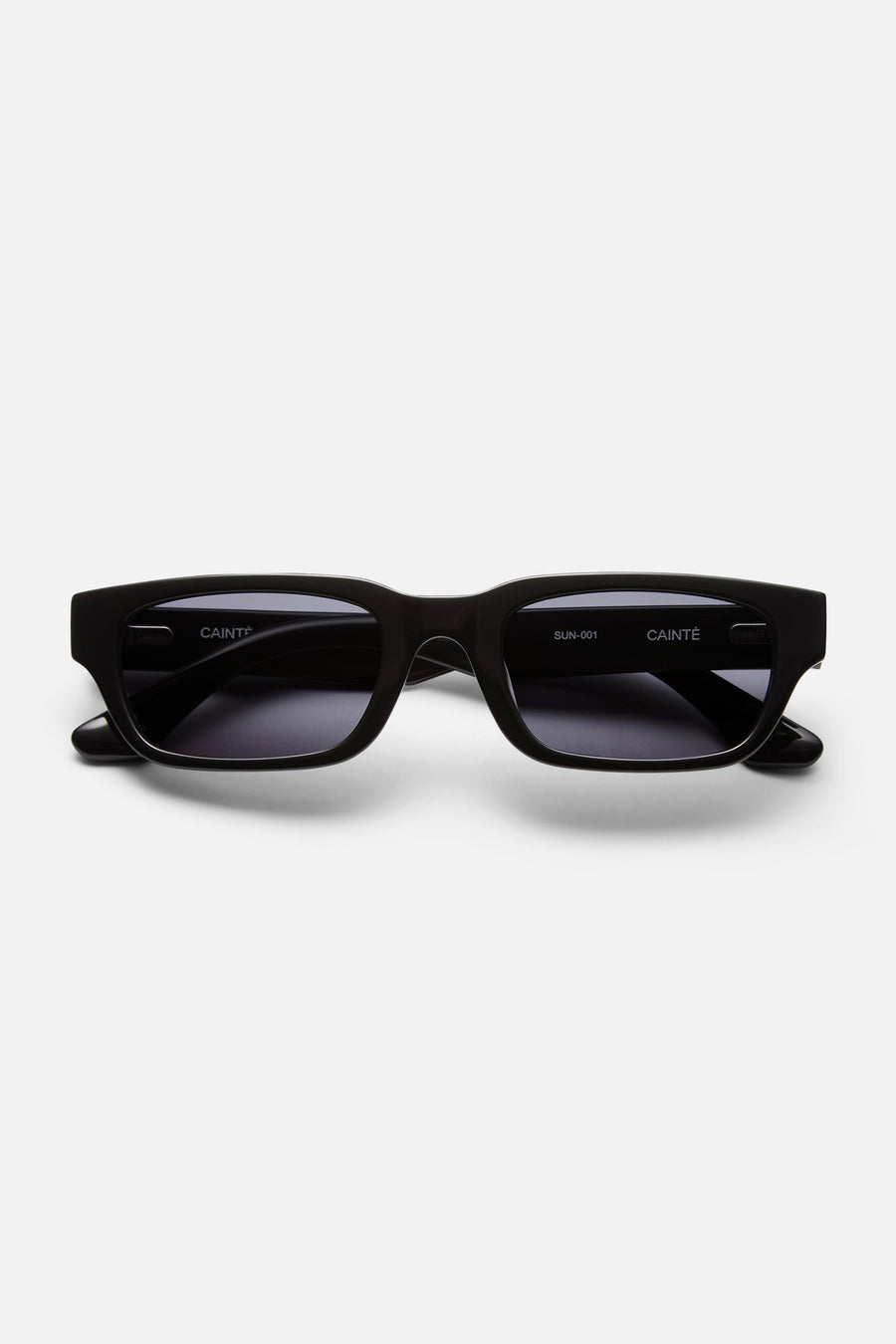 Black rectangular sunglasses, front view