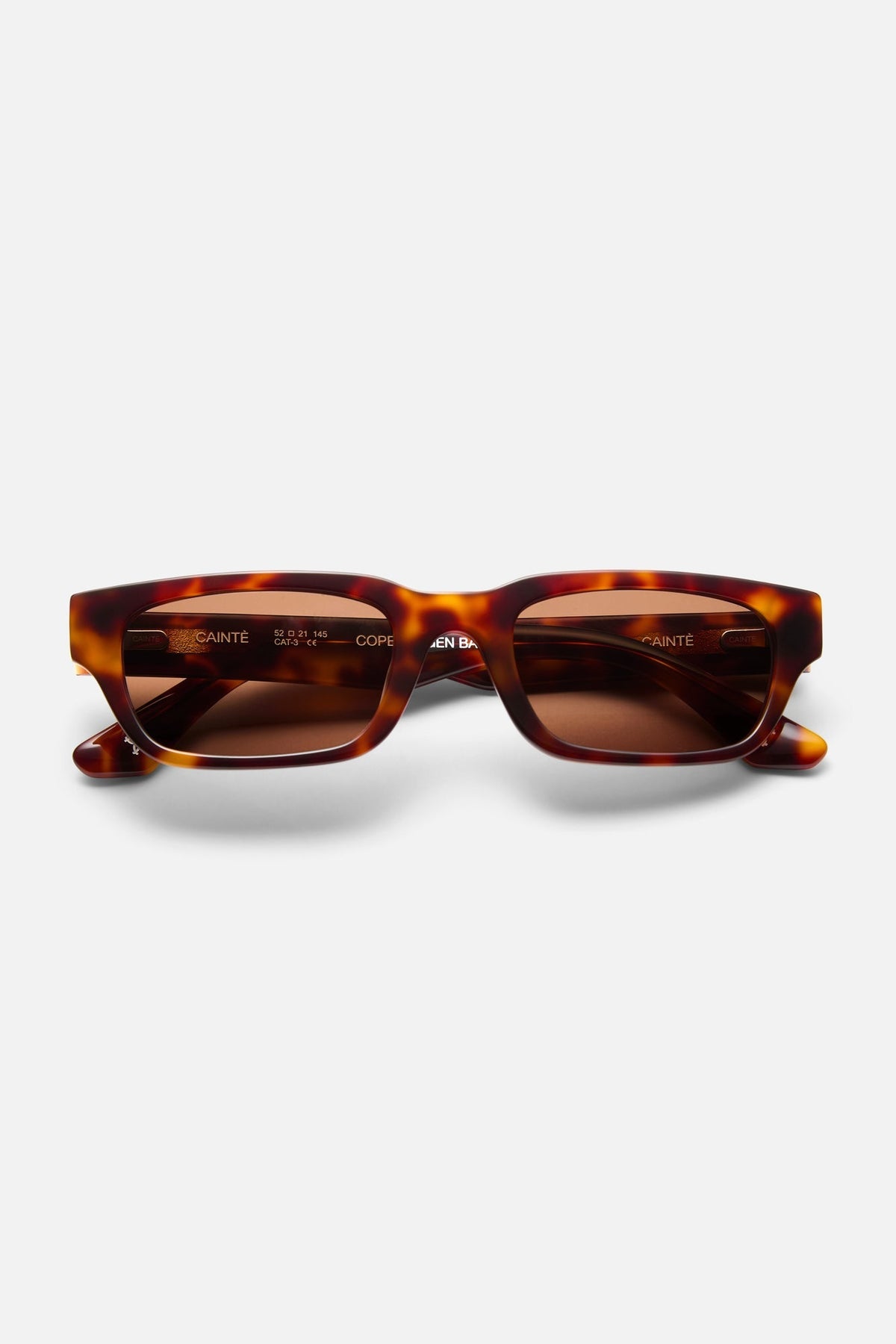 Tortoise rectangular sunglasses, front view