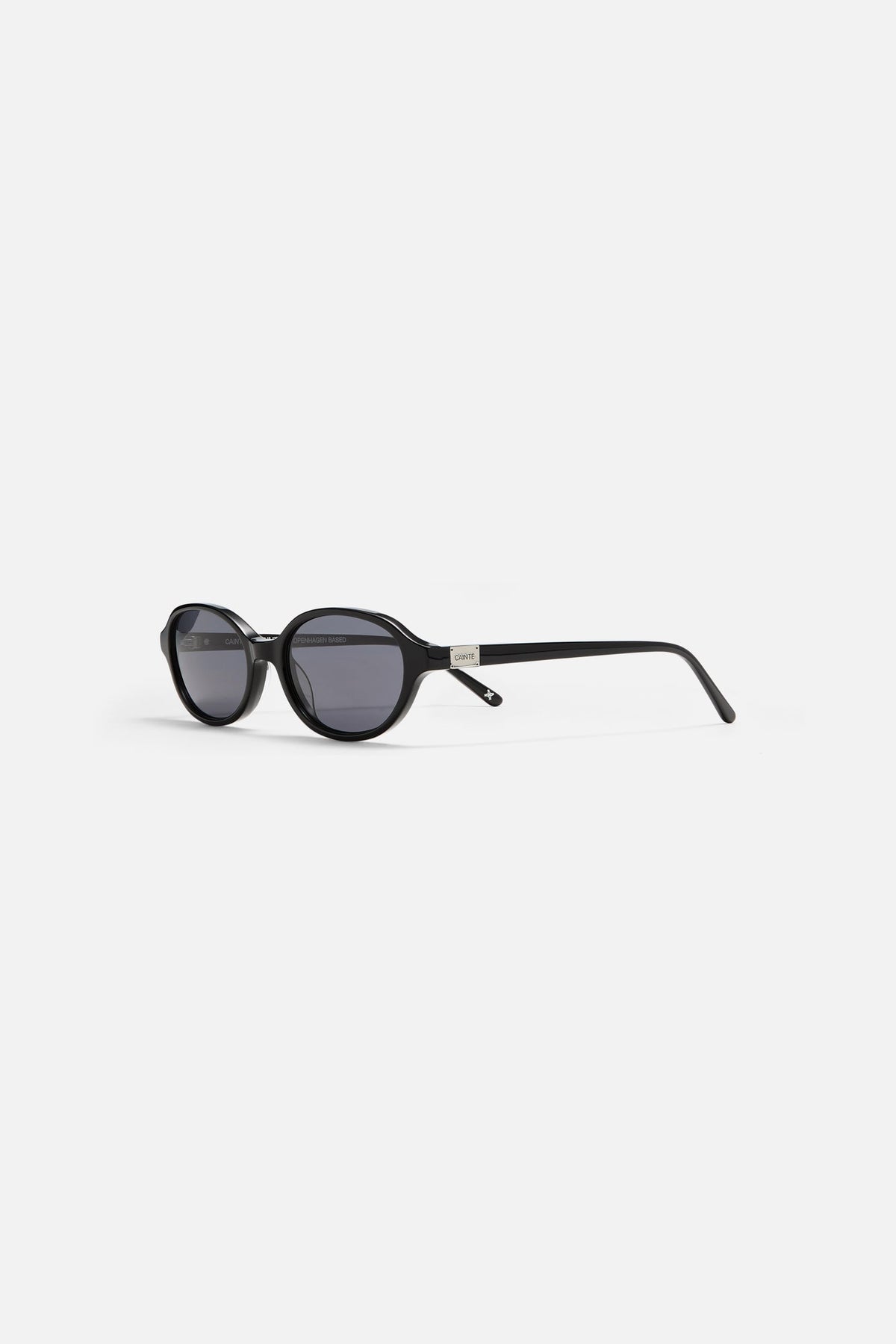 Black oval sunglasses from the side
