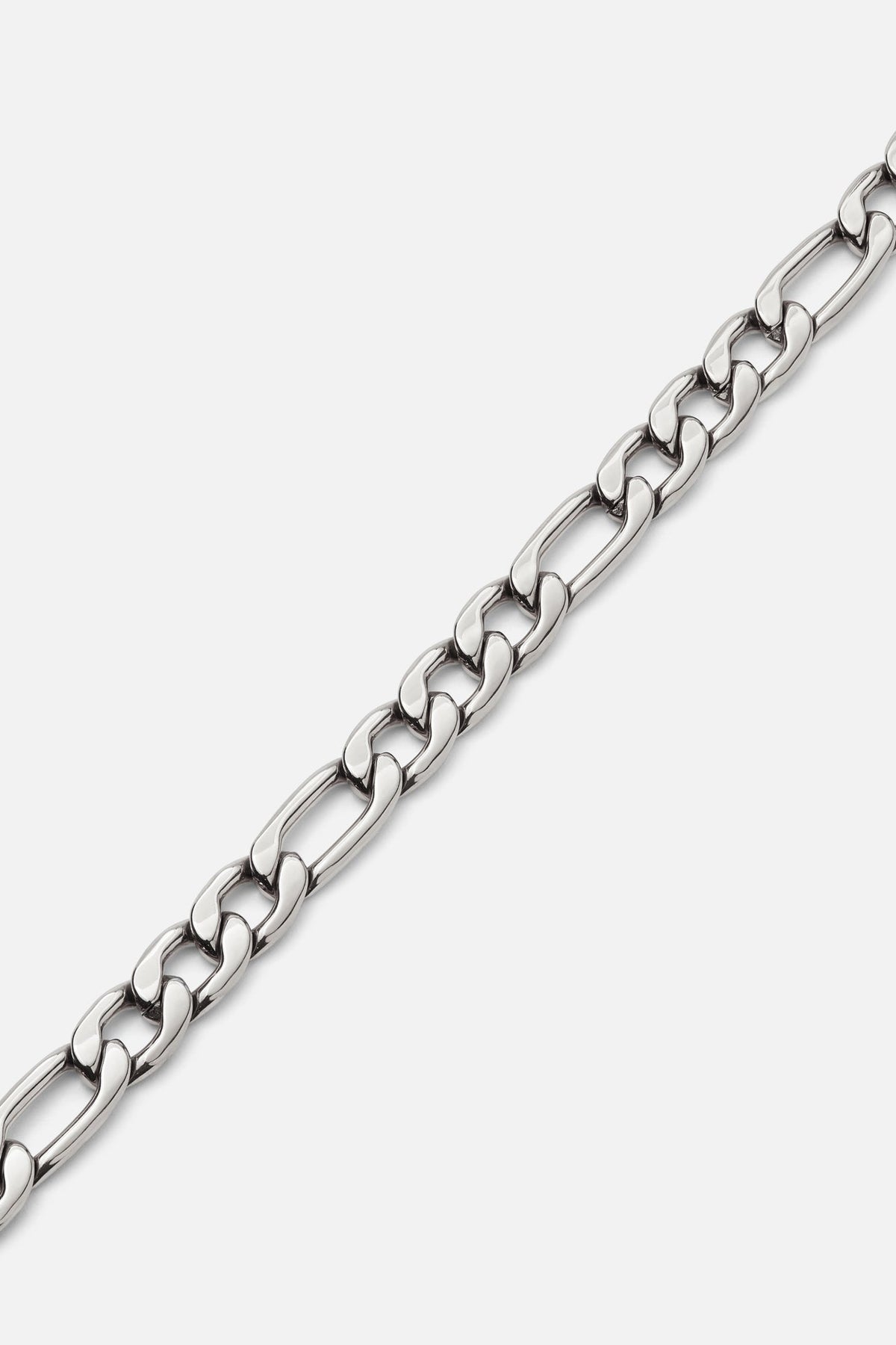 Silver-tone figaro chain bracelet, view 7 of 8