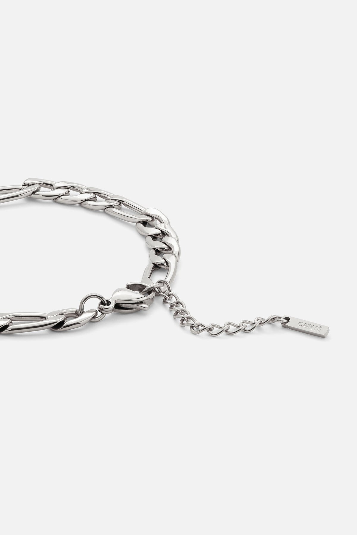 Silver-tone figaro chain bracelet, view 3 of 8