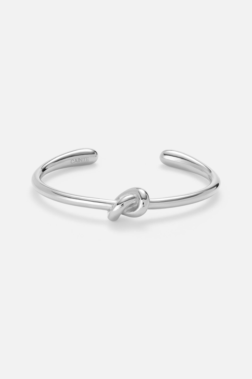Silver-tone slim tied knot cuff bracelet, view 5 of 5
