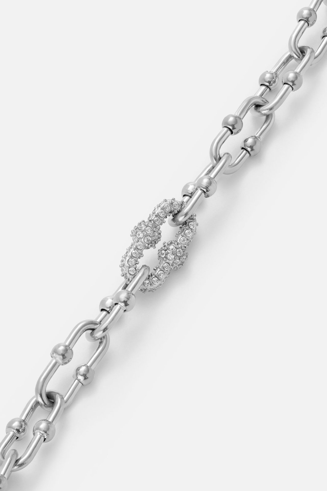 Silver-tone chunky textured link bracelet, view 5 of 5