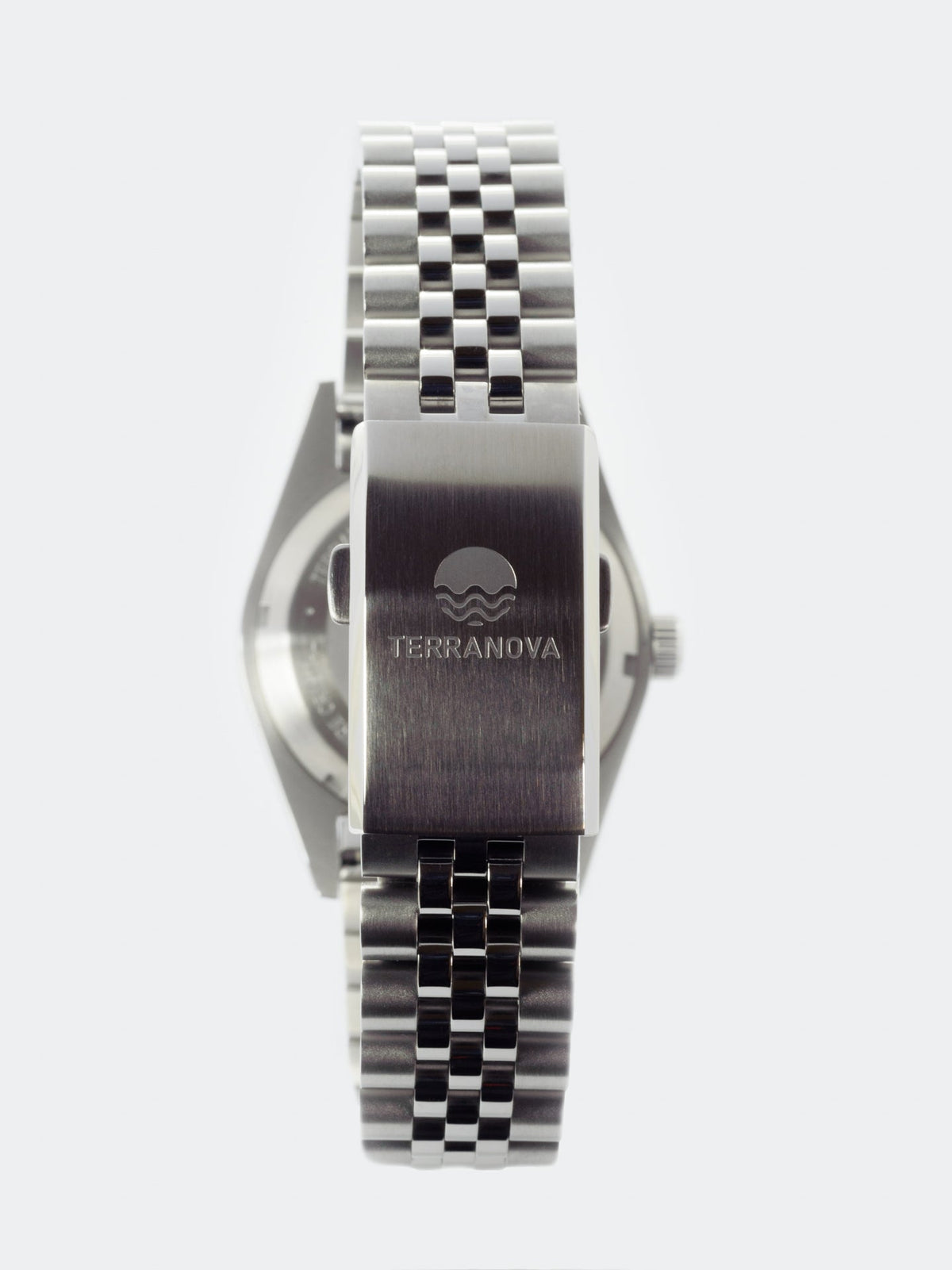 Back of the watch on its bracelet