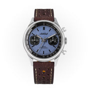 Blue dial chronograph with black sub-dials