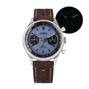Blue and black chronograph with glow inset