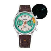 Mint green sub-dial chronograph with glow inset