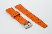 Orange perforated rubber strap with buckle