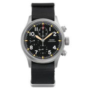 Cream-indices chronograph on a black nylon strap